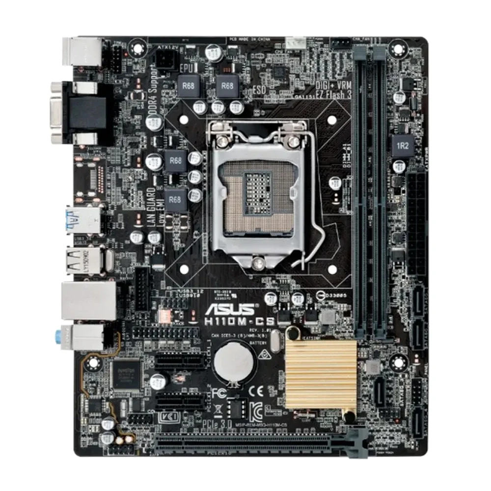 Материнская плата ASUS H110M, материнская плата LGA 1151, поддержка Φ 6700 i7-7700K 6500, ЦП DDR4 Intel H110 USB3.0 PCI-E 6100 ATX