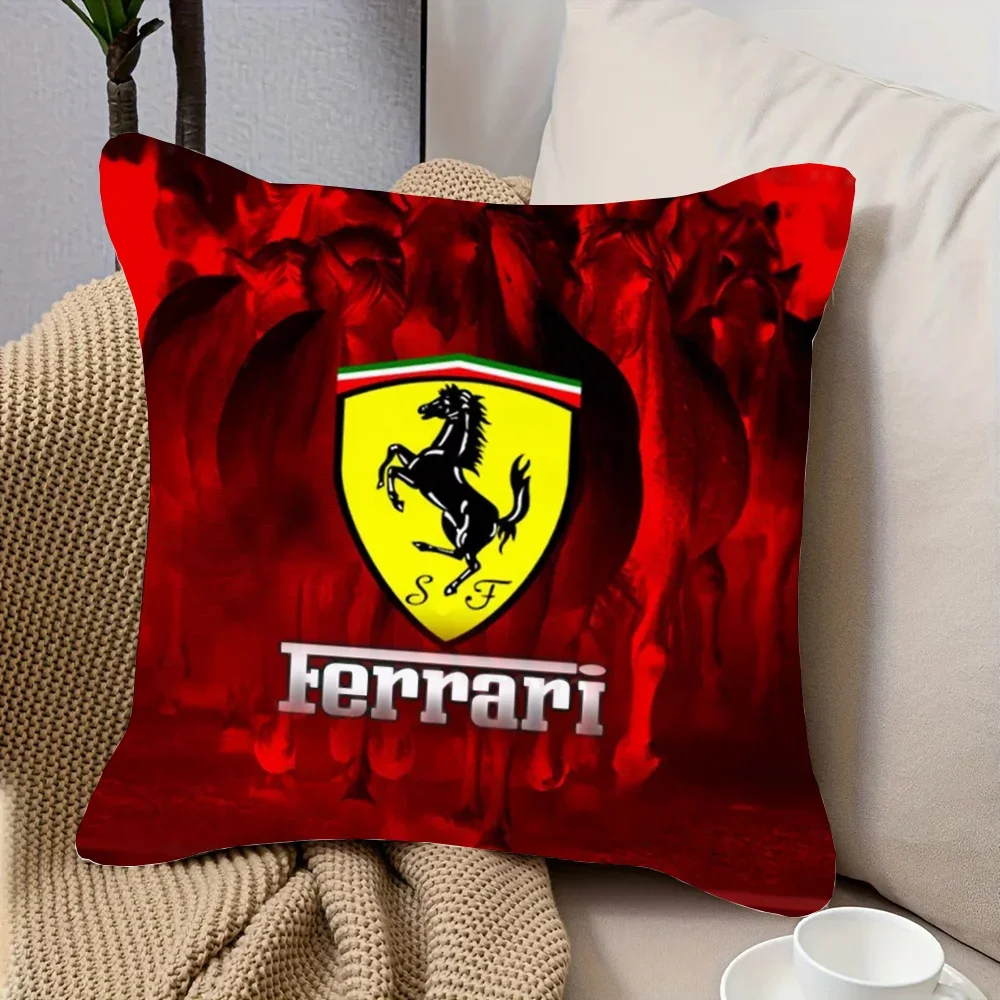 Ferrari Logo Sleeping Pillows for Bedroom Pillow Covers Decorative Cushion Anime Pillow Home Decor Pillowcases 50x50 Kawaii Sofa