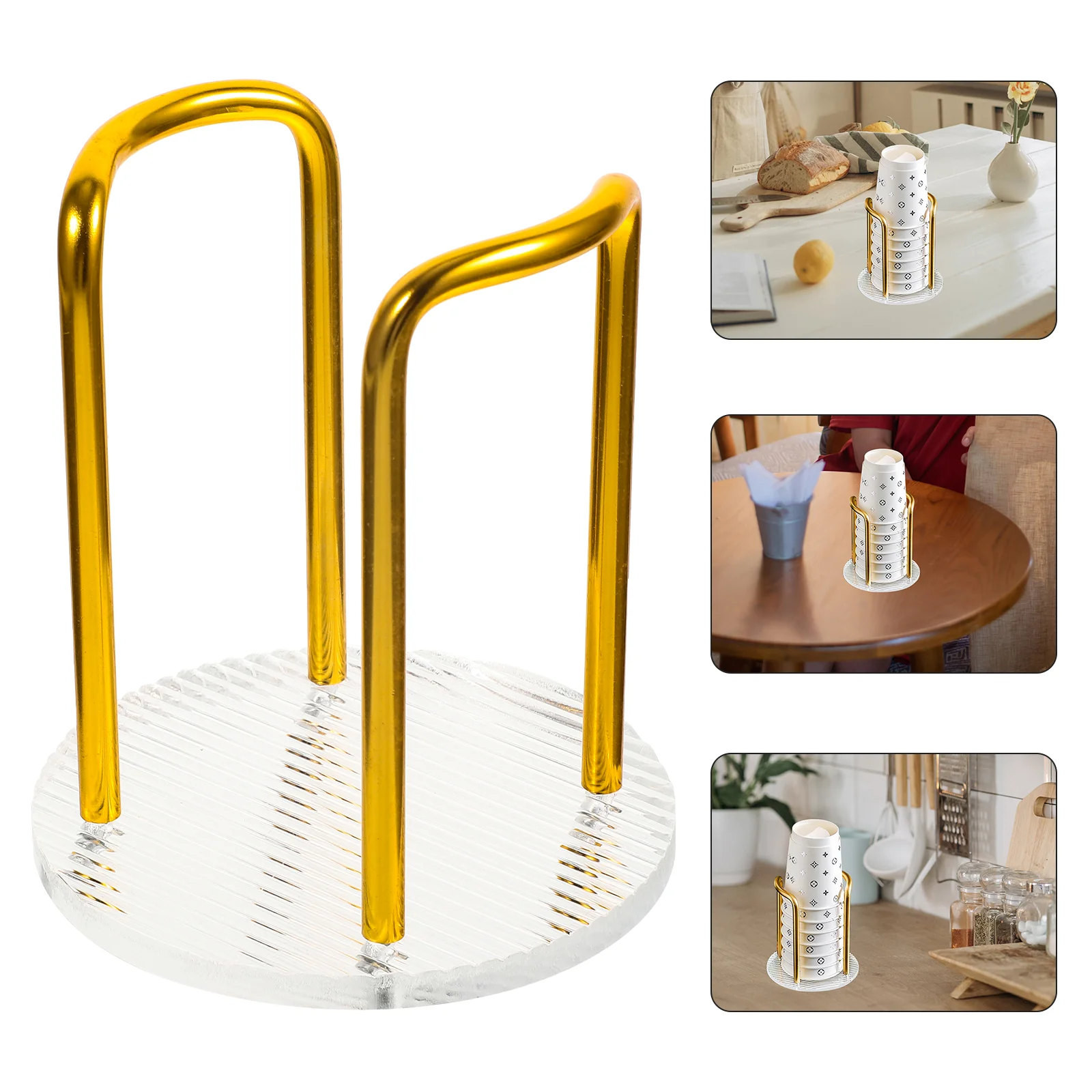 Acrylic Cup Holder Coffee Station Organizer Tabletop Paper Dispenser Cups Durable Container Home Supplies Desk