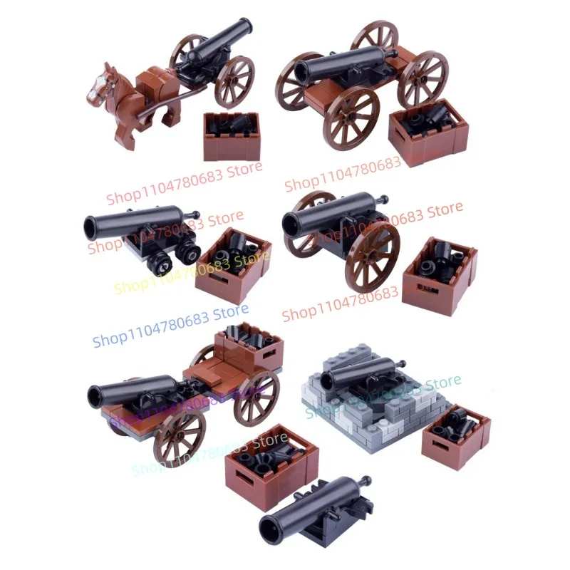 MOC Bouwstenen Mini Vintage Kanon Assemblagemodel Displaystuk Cartoon Anime Accessoires Speelgoed Vakantiecadeau Collectible