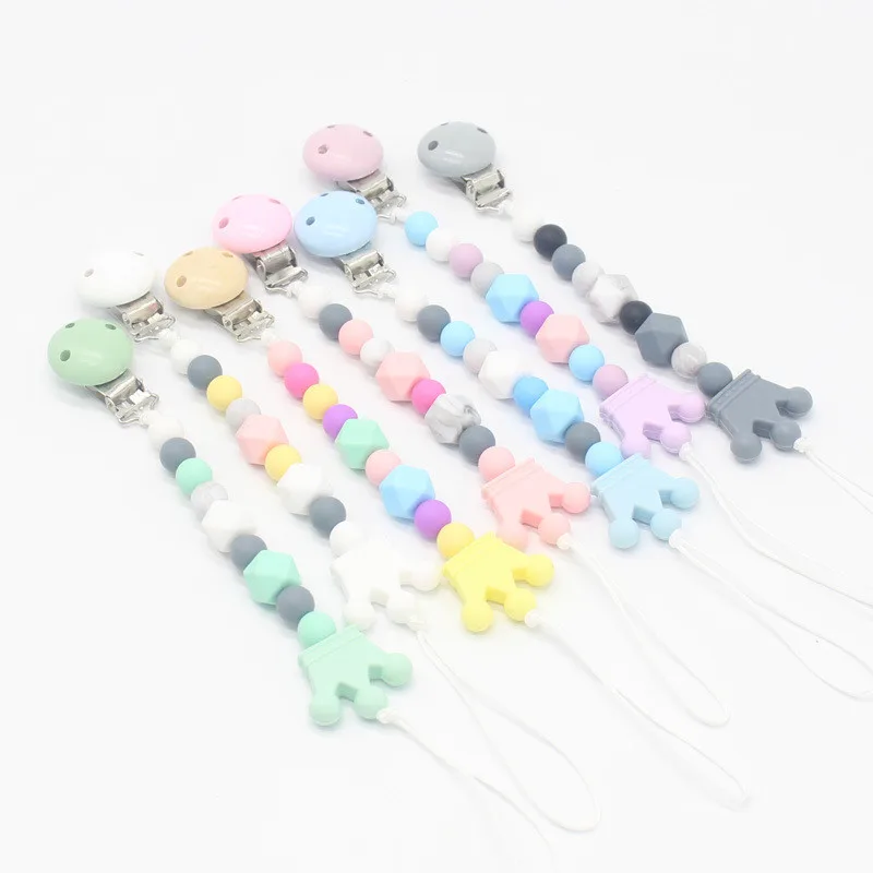 Crown Silicone Pacifier Clips Safe Baby Handmade Pacifier Clips Holder Chain Infant Teether Teething Chain Gift