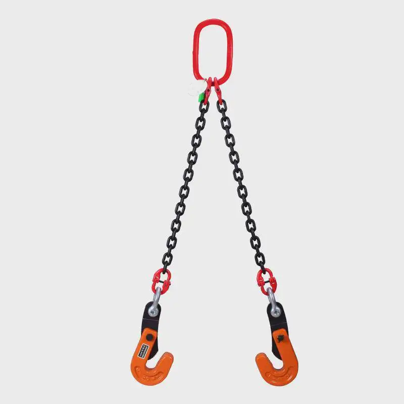 Steel Plate Lifting Clamp Double Chain Sling, Heavy Duty Steel Sheet Hook Lifting Fixture For Industrial Hoisting Safe Load Firm