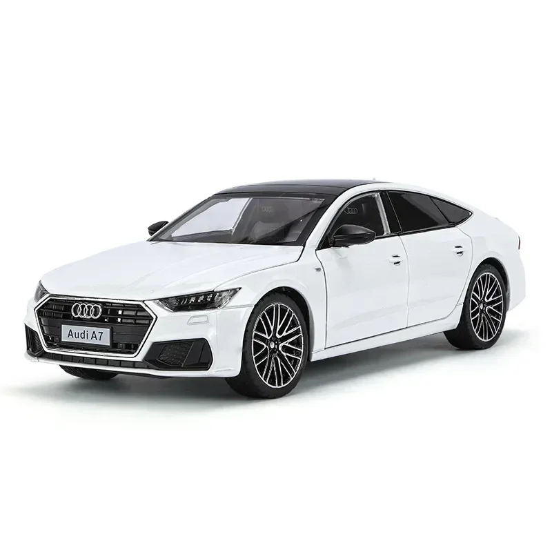 1:24 Audi A7 modello di auto giocattolo pressofuso veicolo in lega in miniatura tirare indietro suono e porte luminose collezione apribile regalo