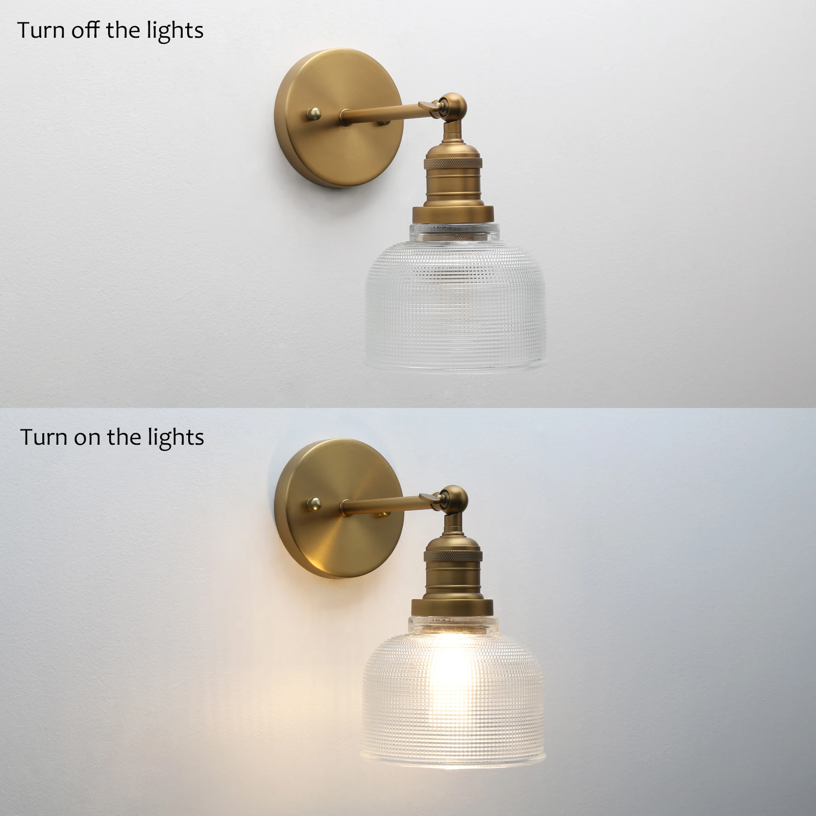 Permo Vintage Wall Sconce Lamp with Clear Glass, Adjustable Hardwired Wall Vanity Light for Bathroom Living Room Farmhouse