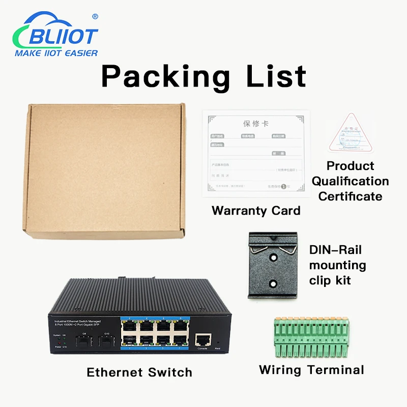 BLiiot-conmutador gestionado POE, SFP20 puerto óptico, Control de flujo de gestión de red remota, 4 puertos ópticos, 8 puertos eléctricos, 100/1000m