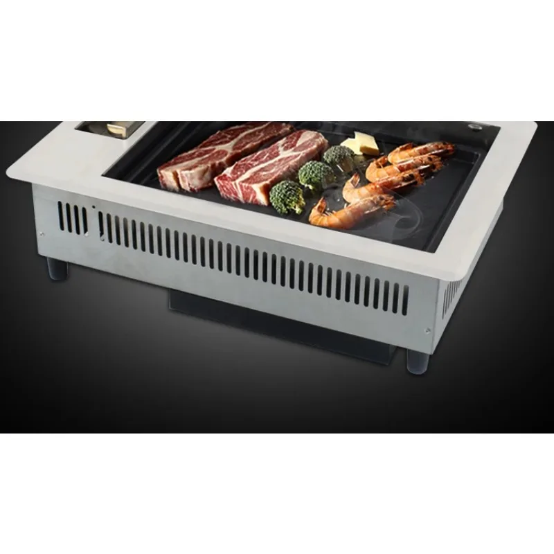 50cm Rectangle Stainless Steel Gas BBQ Grill, Tabletop Style for Outdoor & Restaurant Use
