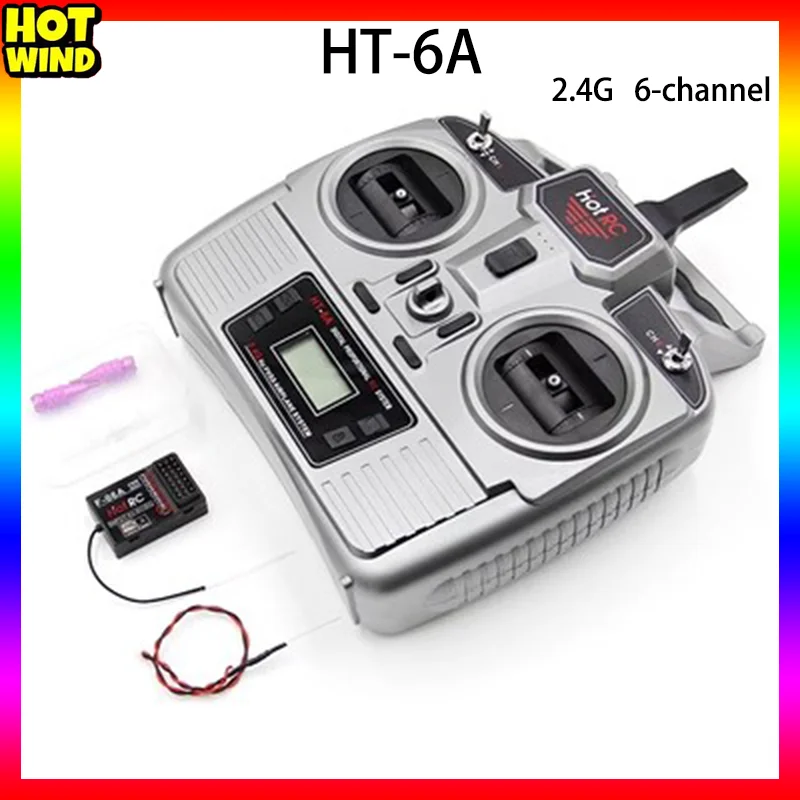 New Hotrc Ht-6a Remote Control 2.4g Control 6 Channel Receiver Rc Transmitter Model Airplane Fixed Wing Vehicle Ship Fpv Drone