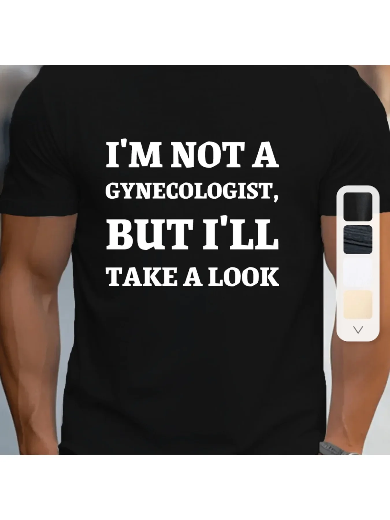 

Men's Cotton T Shirt Casual Short Sleeve I'm Not a Gynecologist Print Ideal for Golf Running Training