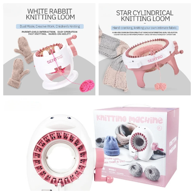 22/32/40/48 Needle Star Cylinder Wool Knitting Machine Children DIY Handmade Knitting Machine Toy for Waving Scarf Socks