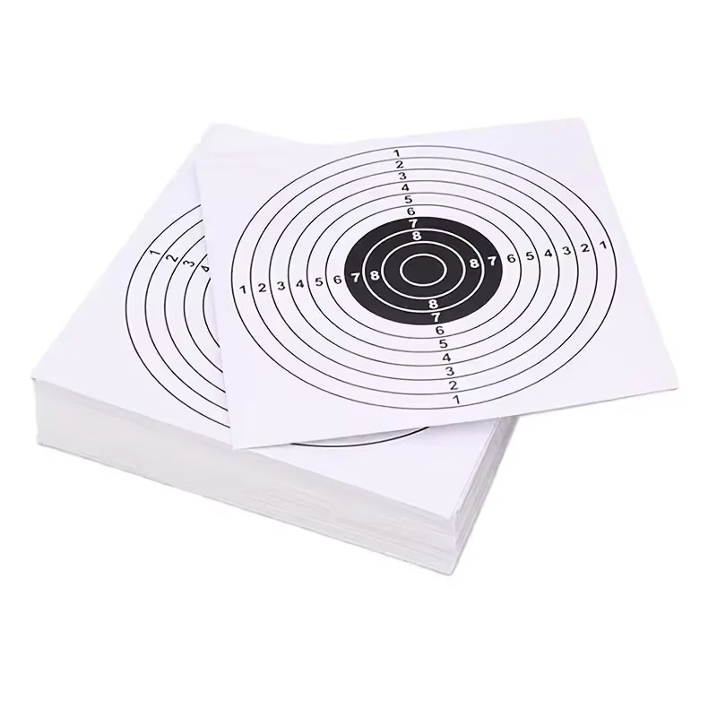 50pcs 5.5in White Shooting Practice Paper Target Air Shot Paper Targets for BB Catcher Target Holder Pellet Trap