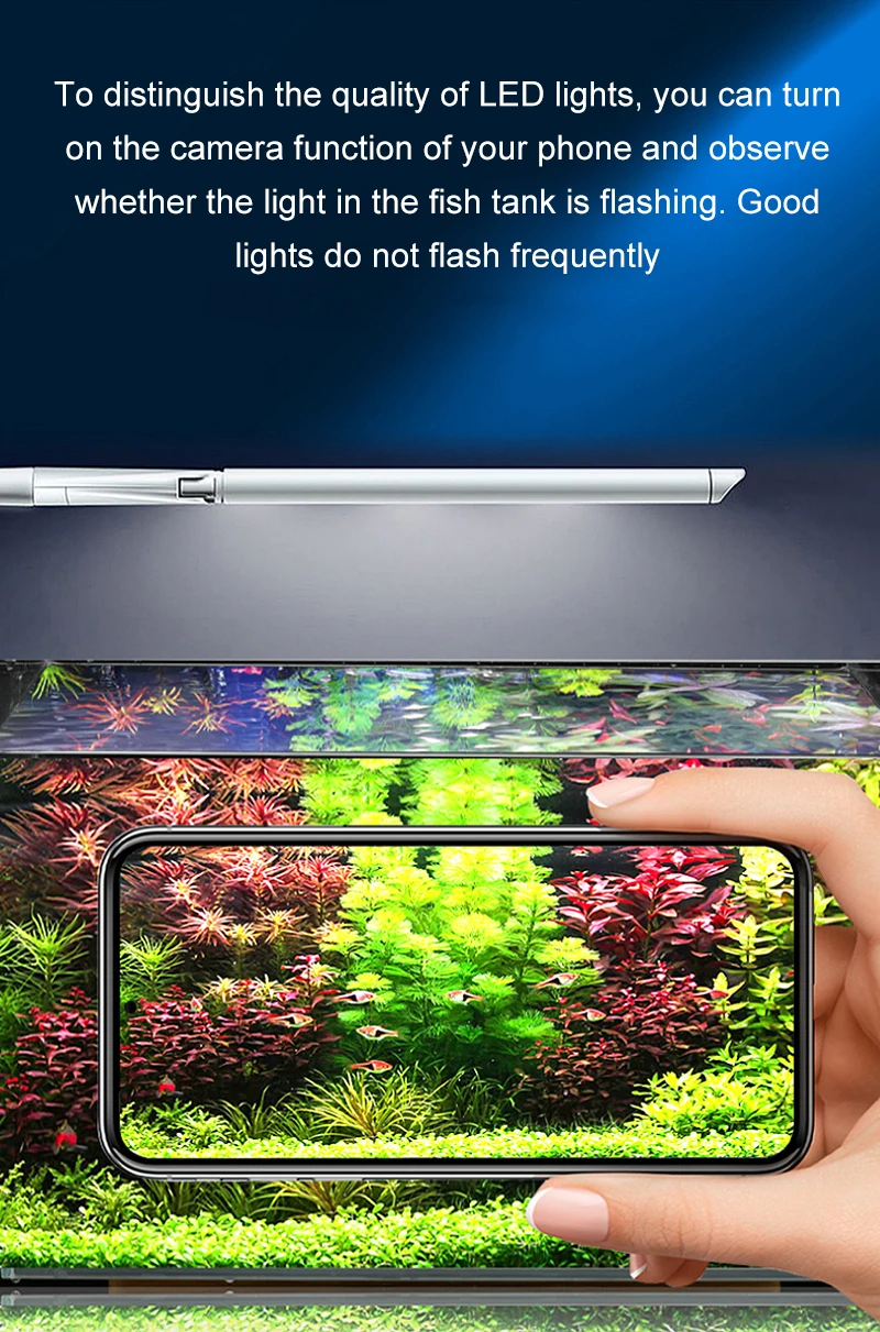 Superhelle Clip-Lampe, LED-Aquariumlicht für Wasserpflanzen, Wachstum von Aquarien, Vollspektrum-Timing-Lampe, 220–240 V, 30–70 cm, 4 W, 8 W, 13 W – Detail 9
