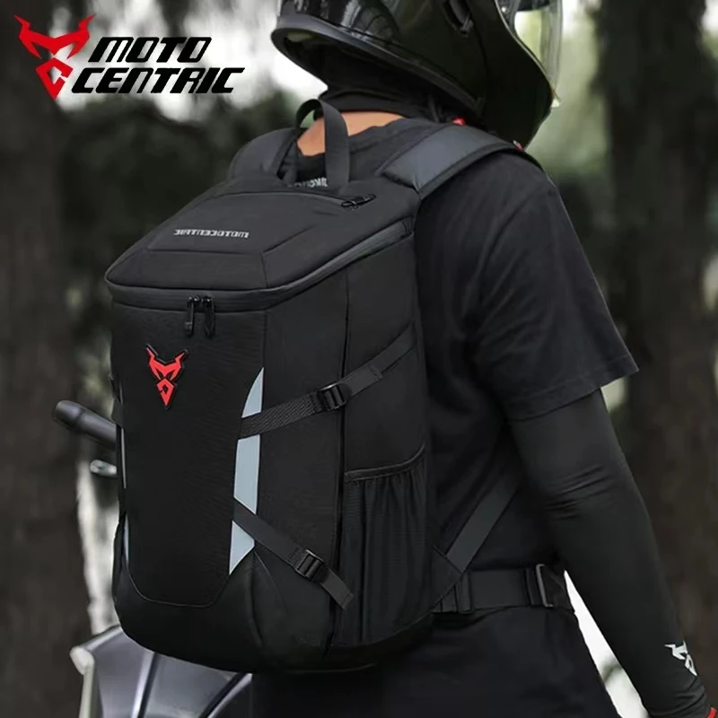 MOTOCENTRIC 28L Motorcycle Backpack Waterproof Outdoor Sports Riding Helmet Locomotive Backpack Business Travel Laptop Bag