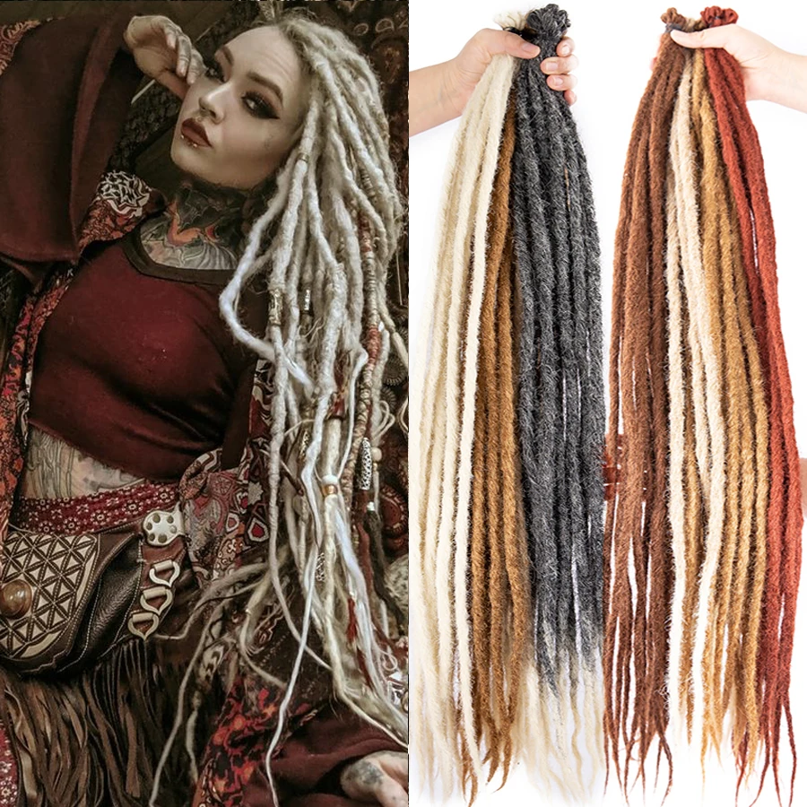 5Strands Dreadlocks ที่ยืดผมสังเคราะห์ Faux Locs ผมโครเชต์ Braids Hip-Hop Knotless Hook Ombre Braiding African Tribe