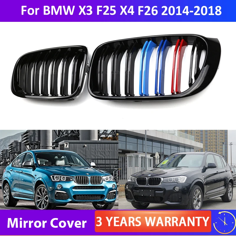 

For BMW X3 F25 X4 F26 14-18The piano black M Look High Quality ABS Car Styling Front Kidney Grille Dual Slat Grille Accessories