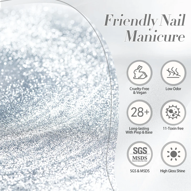 ولد جميلة 10 مللي الفضة الساطع عاكس القط المغناطيسي هلام مسمار البولندية كريستال بريق نقع قبالة UV LED مسمار الفن هلام الورنيش #6