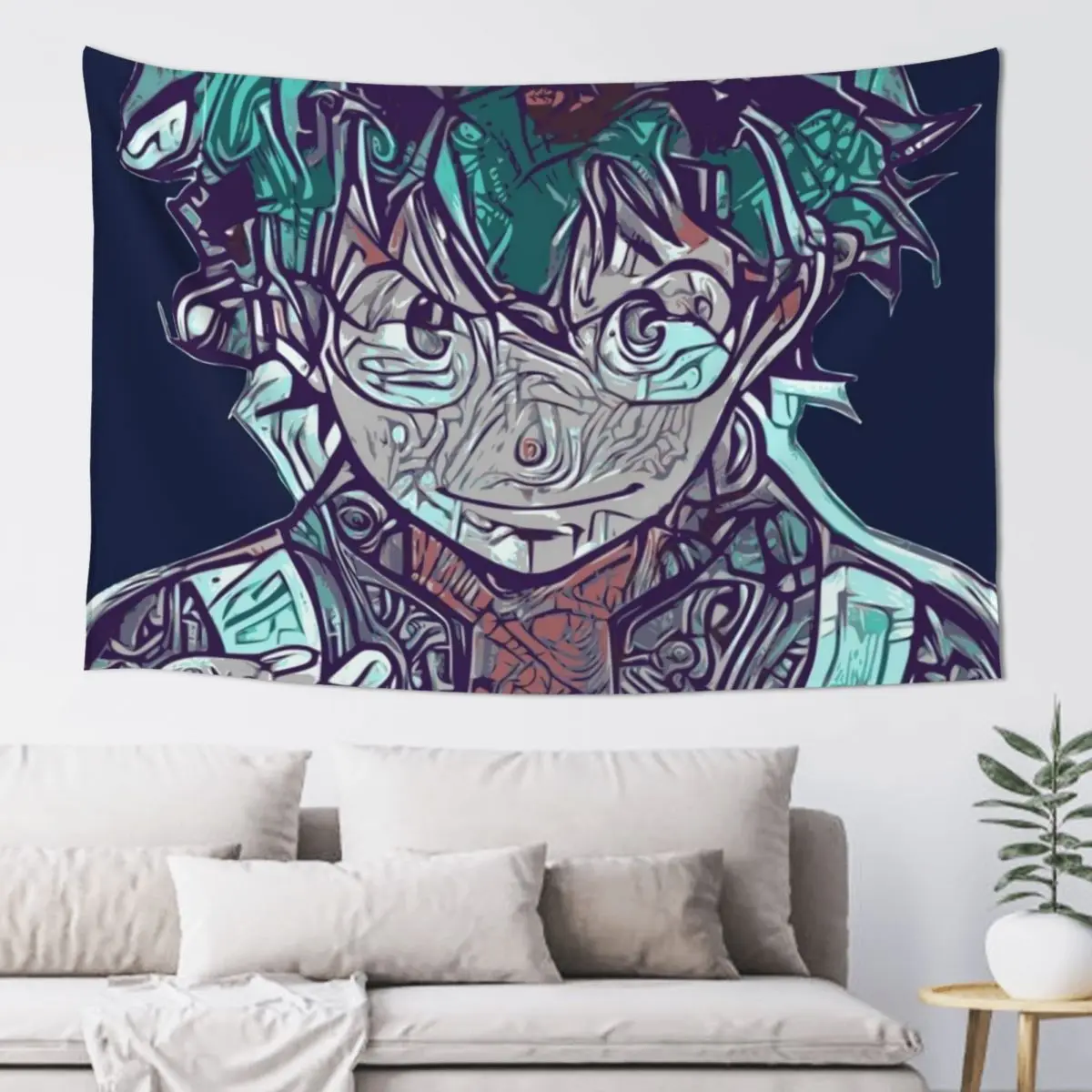 Izuku Midoriya My Hero - Style: Turquoise Dream Tapestry Home Decorations Bed Room Decoration Tapestry