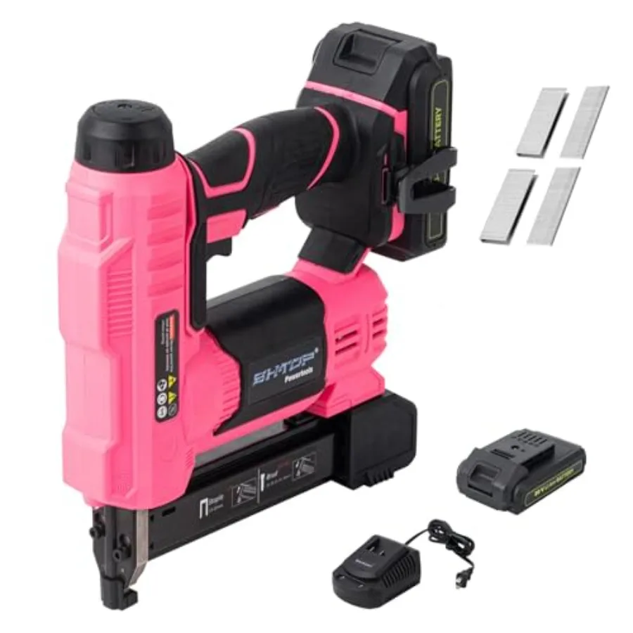 

20V Cordless Brad Nailer＆Stapler 18 Gauge 2 in 1 Stapler Kit Heavy Finish Nail Gun with 2.0A Rechargeable Battery Charger