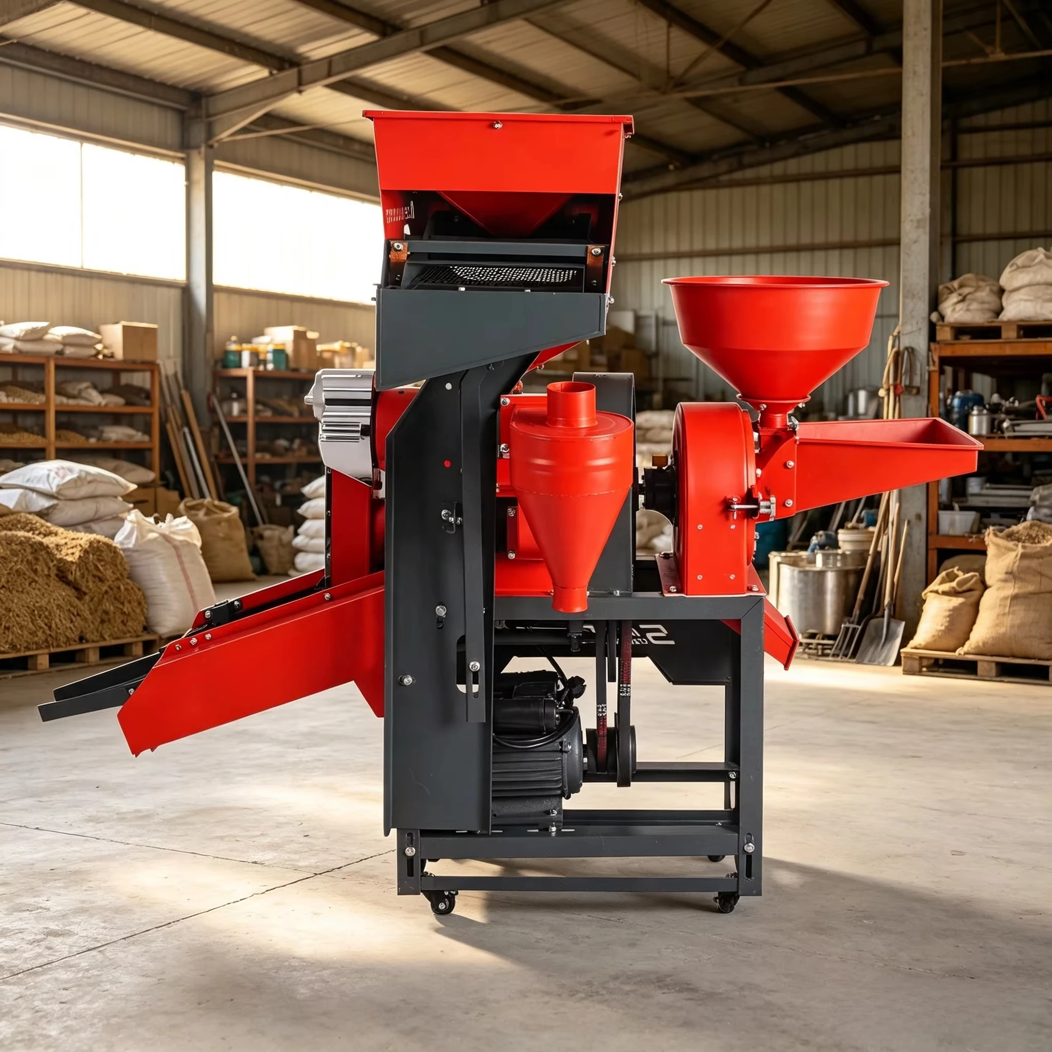 220V Automatic Rice Milling Machine, 150KG H‑Bearing Mini Stone Powder Separator, Agricultural Vibrating Sieve