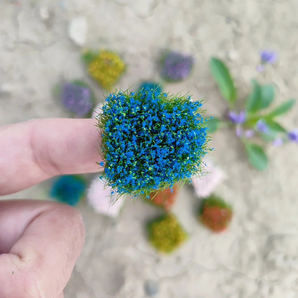 8 teile/los Gemischte Große Blume Cluster Modell Kits Miniatur Pflanzen Materialien für Diy Micro Szene Layout Diorama Zubehör – Detail 9
