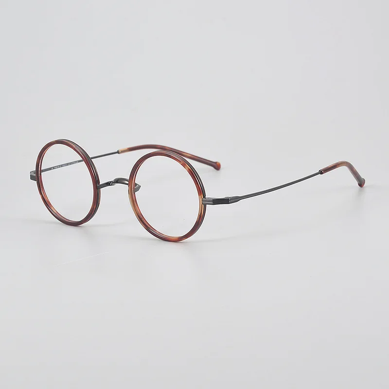 

Японский стиль, ручная работа, высококачественная ацетатная титановая круглая оправа для очков для мужчин и женщин TH8040, очки могут настроить линзы