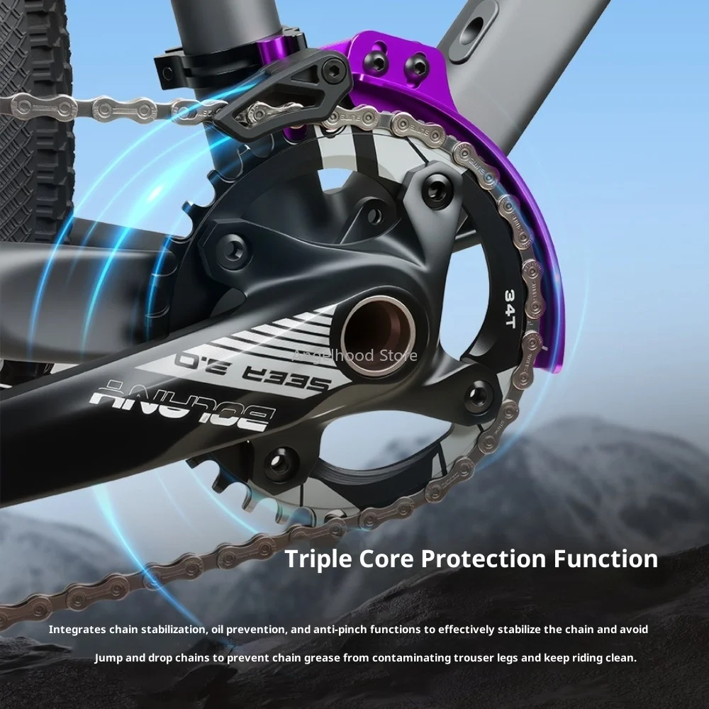 3-in-1 Chain Stabilizer Oil-stain Resistant Anti-chain Drop Aluminum Alloy MTB Road Bike Replacement Parts Cycling Accessories