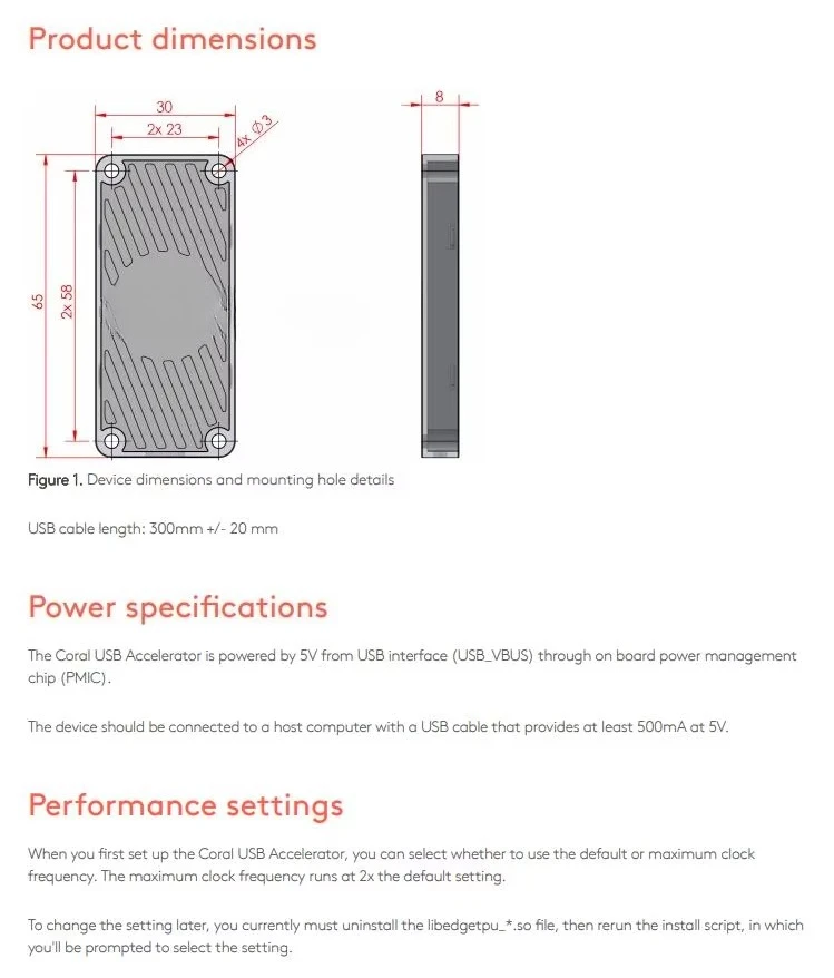 مسرع USB مرجاني مع معالج مسرع Google Edge TPU ML