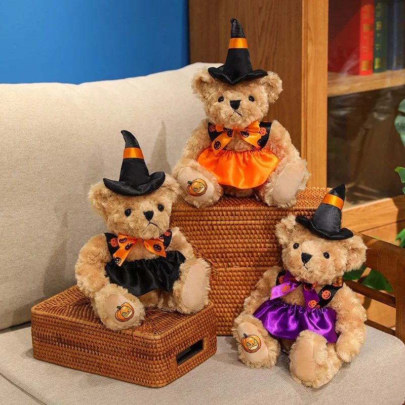 32 سنتيمتر Kawaii الساحرة الدب ألعاب من نسيج مخملي دمى تيدي لطيف محشوة وسادة الحيوان الناعمة لجميع القديسين هدية الكريسماس