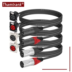 D Type 3Pins XLR Female Panel Mount MIC Socket to 3Pins XLR Male Plug Audio Extension Cable,XLR Pass Through Connector