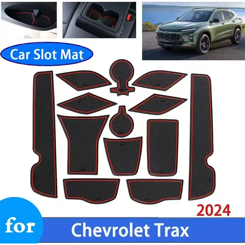 Anti-slip Car Gate Slot Mat for Chevrolet Chevy Trax 2024 Non-Slip Rubber Mat Door Groove Cup Auto Stickers Interior Accessories