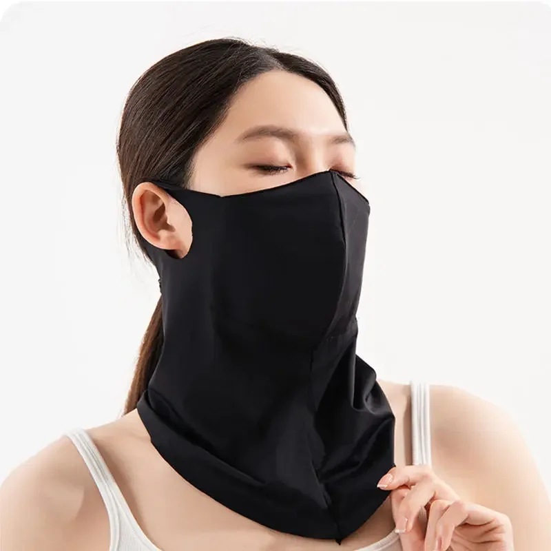 

Ice Silk Full Face Sun Protection Mask Breathable Running Sports Masks Soft Adjustable Anti Ultraviolet Thin For Outdoor Golf