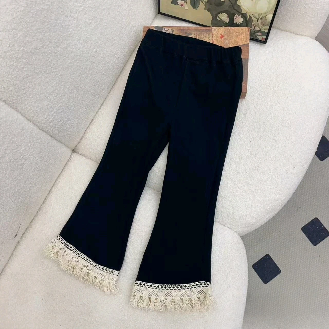 

Kids clothes Girls pants 2025 autumn Korean version of lace casual trousers