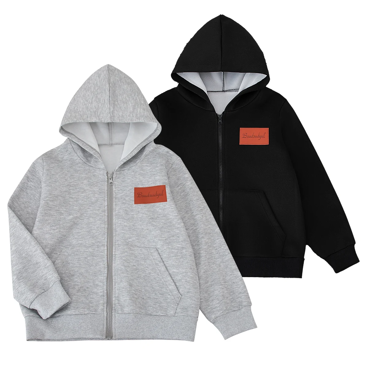 1/2 Spring/Autumn Children's Zipper Jacket Solid Color Hoodie Suitable For Boys/Girls Fashion Casual Daily Sports Comfortable