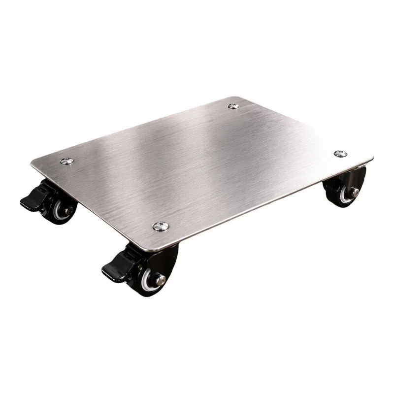 For 304 Stainless Steel Mobile Tray with Universal Wheel Flower Pot Holder Washing Machine Refrigerator Storage Pulley Base