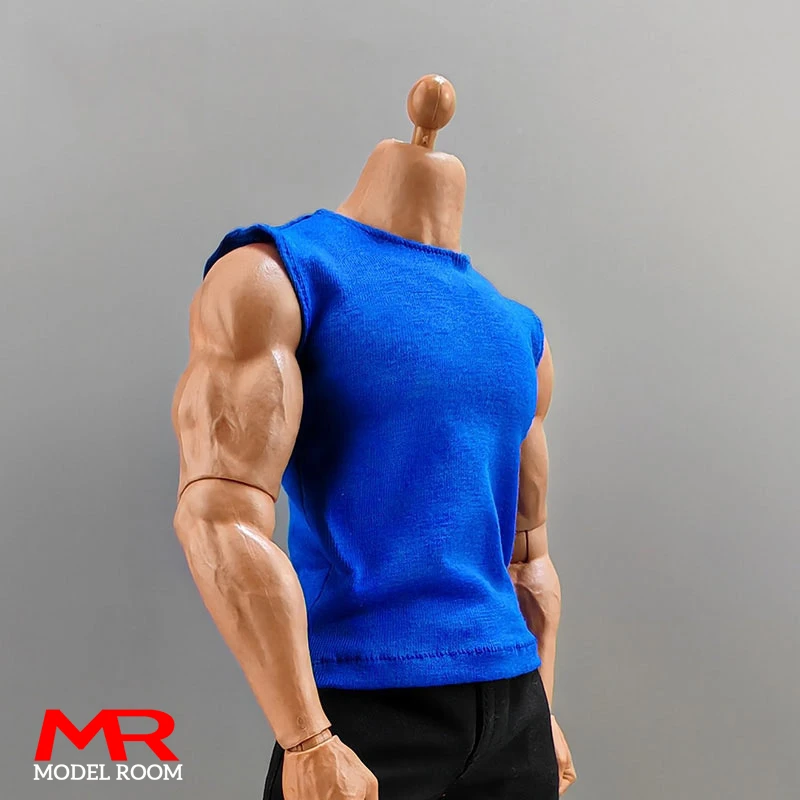 1/6 Scale Male Sleeveless T-shirt Top Clothes Model Fit 12'' AT027 Soldier Strong Muscle Action Figure Body Dolls