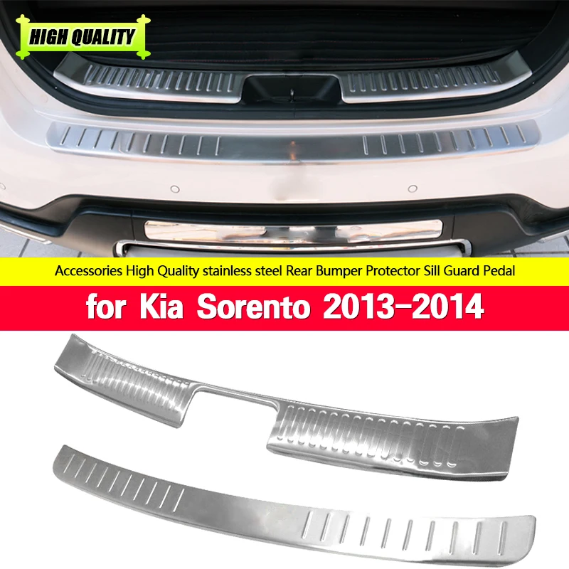 

For Kia Sorento 2013 2014 High Quality Stainless Steel Back Rear Trunk Sill Scuff Plate Internal External Protection Pedal