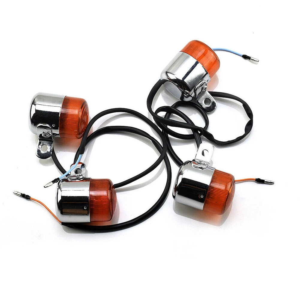 4 Pcs Motorcycle Turn Signal Lights 12V Amber Flasher Indicator Motorbike Accessories For HONDA Z50 MONKEY CHALY DAX ST50 ST70