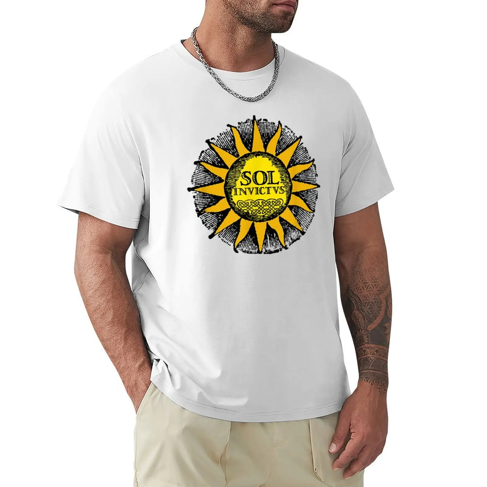 Sol Invictus - Summer amp; Winter solstice - Sun T-Shirt for a boy sublime hippie clothes mens tall t shirts