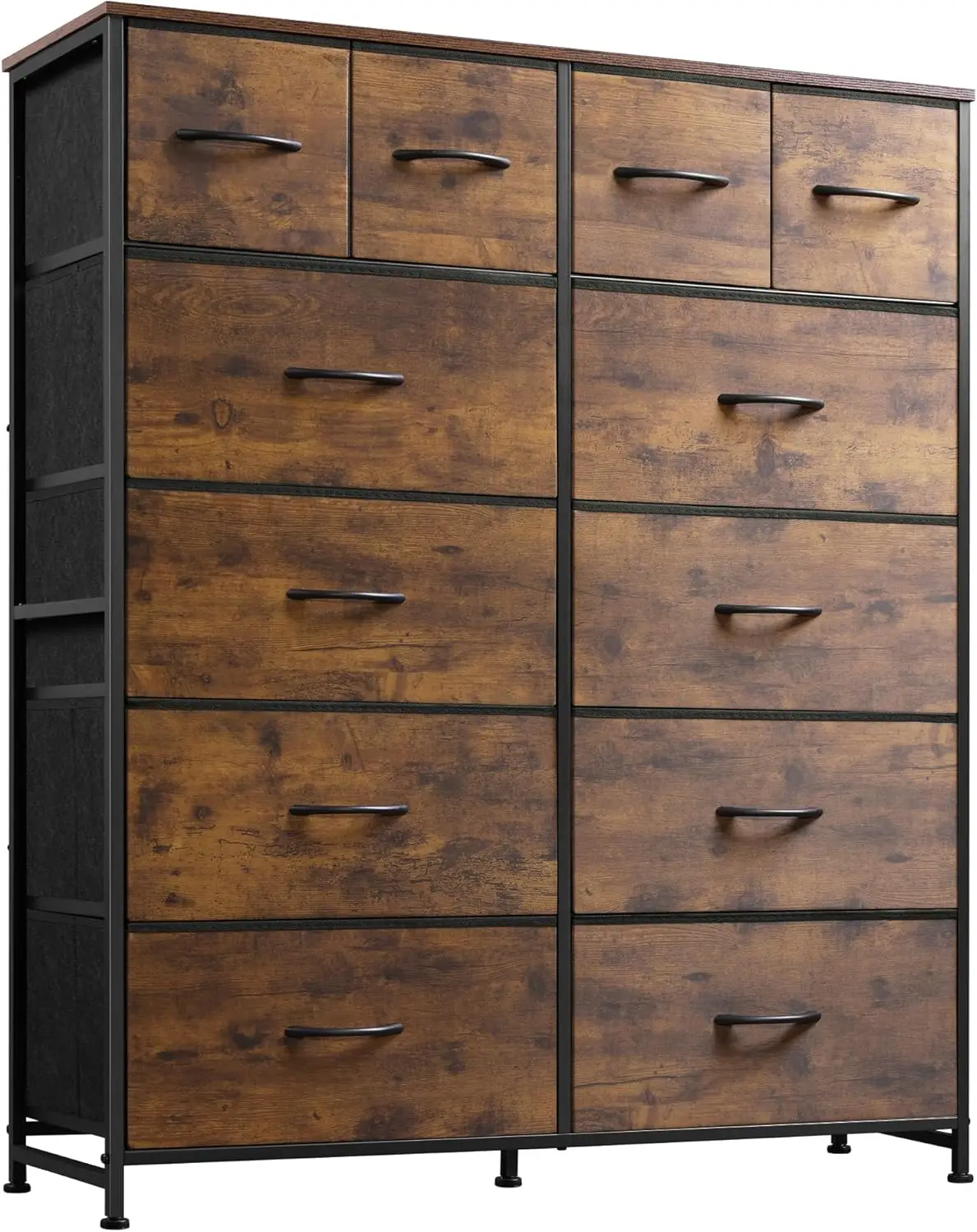 XMSJ Tall Dresser For Bedroom With 12 Drawers, Chests Of Drawers, Fabric Dresser For Bedroom, Closet, Fabric Storage Dresser