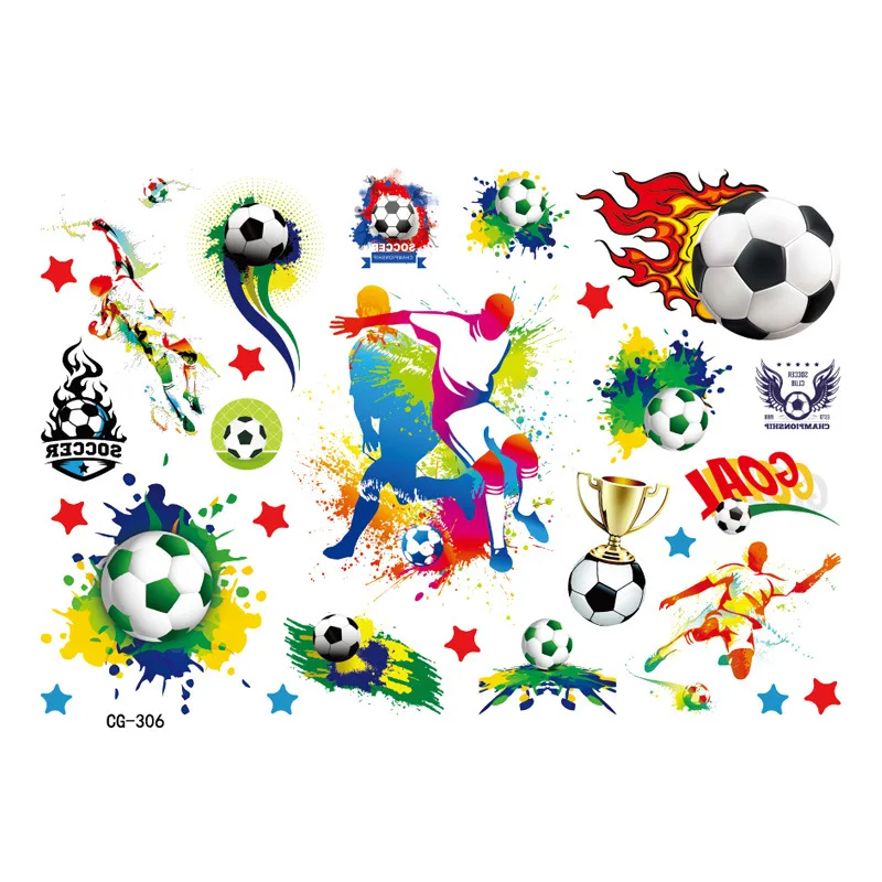 1Pcs New Football Soccer Fan Fake Tattoo Sticker Temporary Basketball Tattoo Sticker Sleeves Waterproof For Man Gift