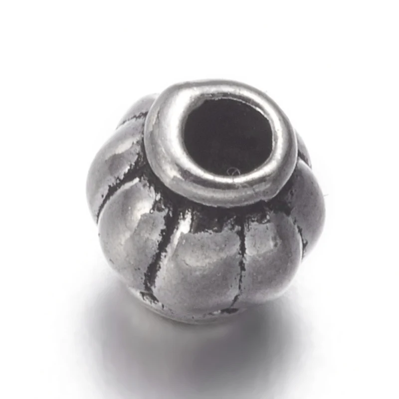 100pc Tibetan Silver Spacer Beads Lead Free & Cadmium Free Barrel Antique Silver 4mm in diameter hole: 1mm