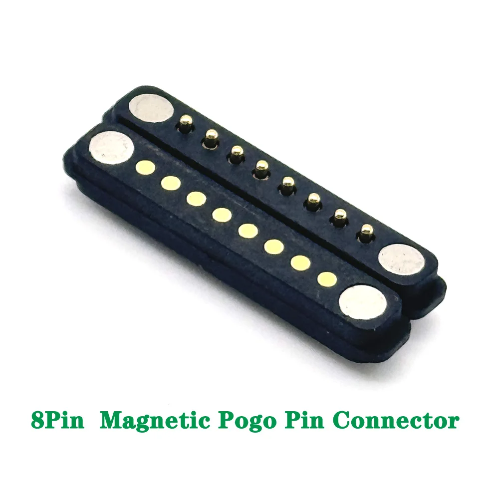 

1Pair 8Pin spacing 2.54mm DC Magnetic Pogo Pin Connector Pogopin Male Female Spring Loaded Waterproof DC Power Socket