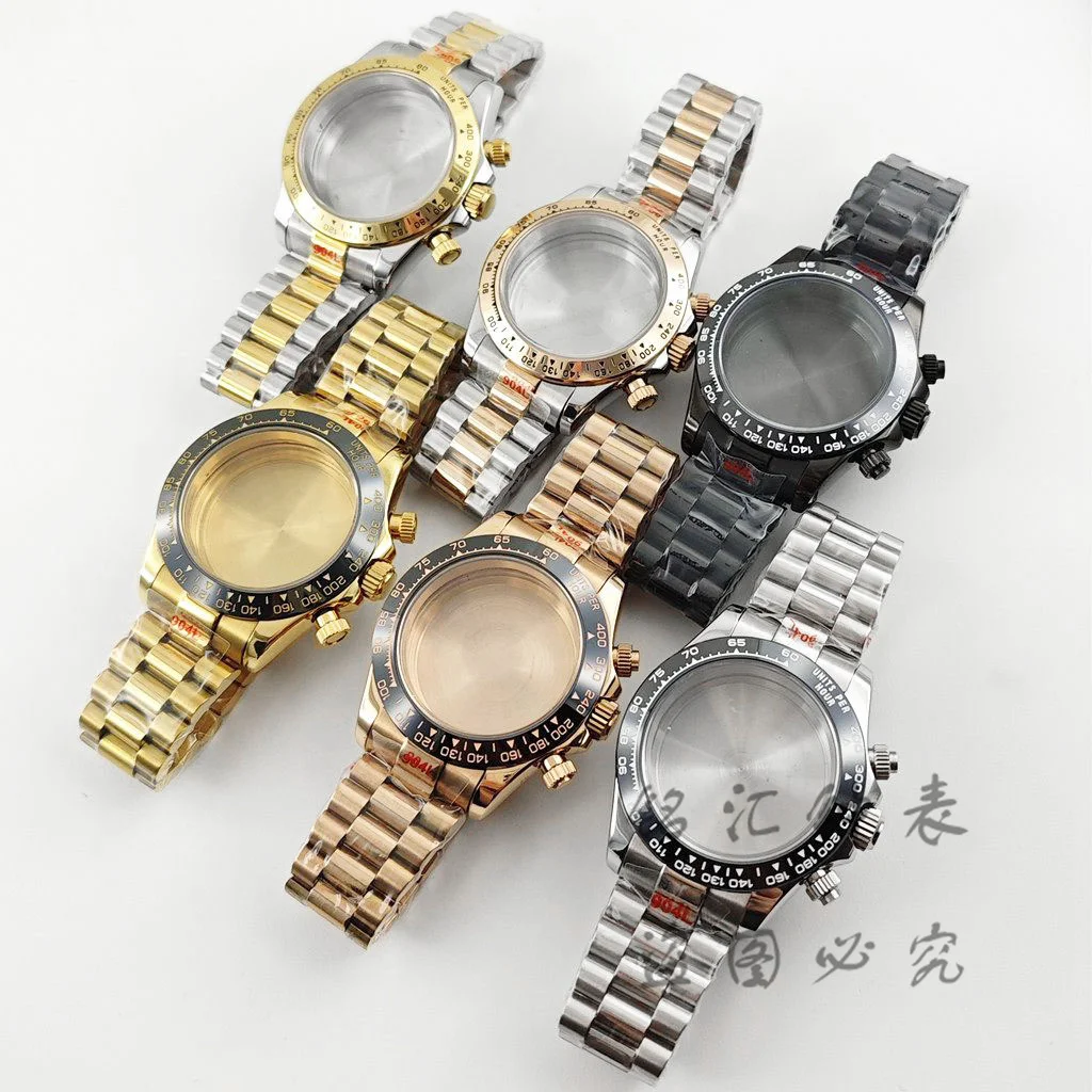 VK63 40mm Daytona Presidential Armband-Uhrengehäuse mit Saphirglas Herren-Uhrenzubehör für VK63 VK64 Quarzwerk