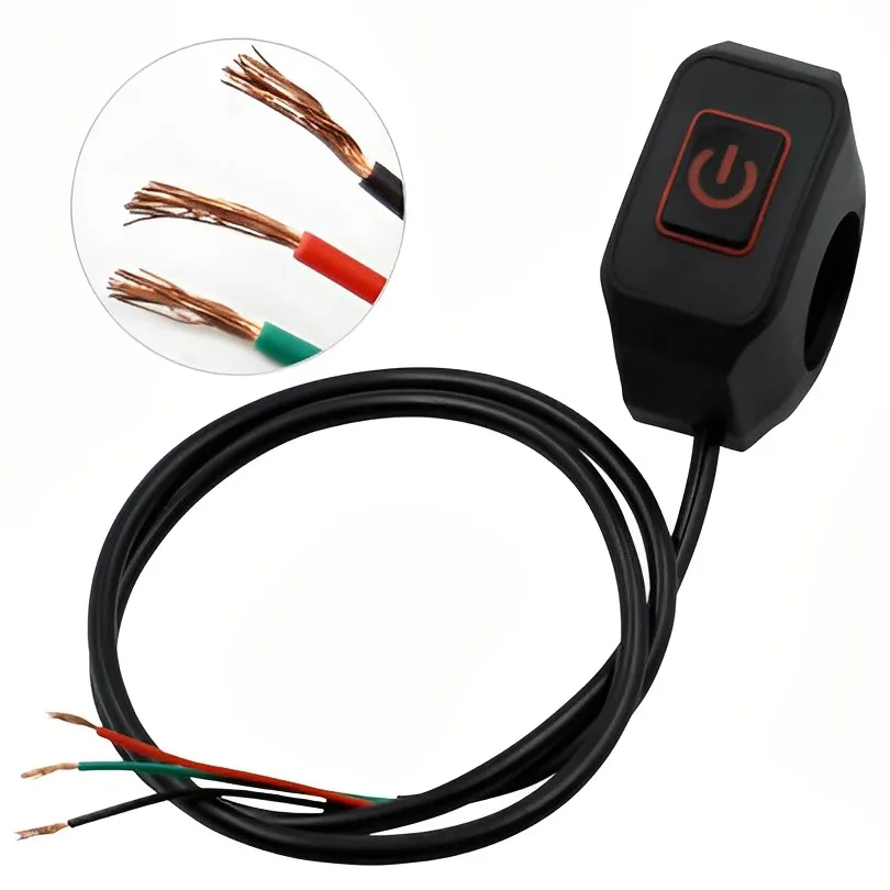 

22mm Motorcycle Handlebar Switch Waterproof Button with LED Light for Motorcycle Electric Star Waterproof Control Switch Button