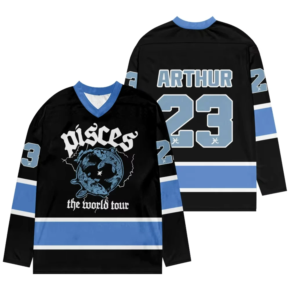 2026 James Arthur 23 Hockey Jersey The Pisces World Tour Merch Long Sleeve Unisex Summer Fashion Sport Tshirt for Men and Women