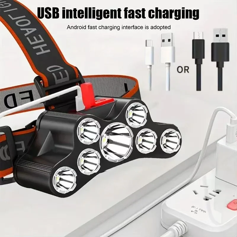 

Led Headlamp Rechargeable Lamp Rechargeable Charging Fishing Ultra Torch