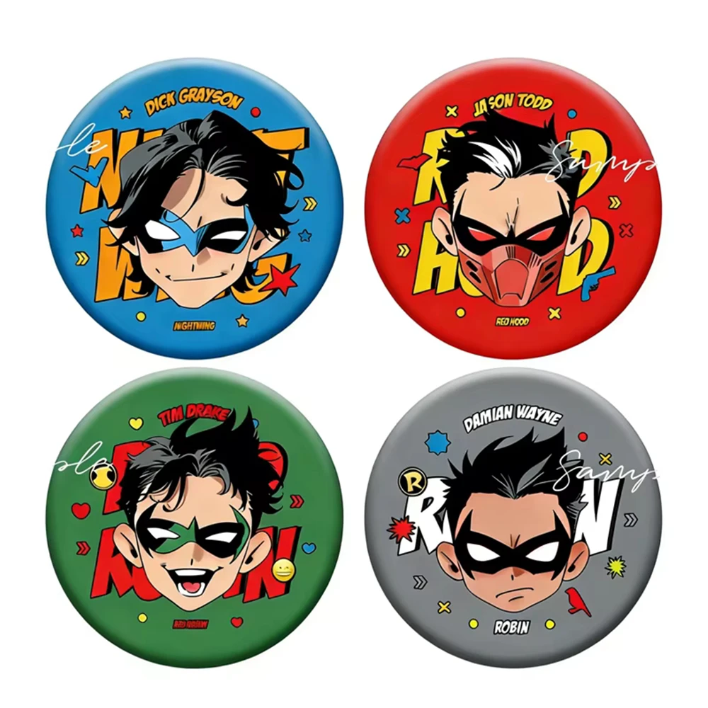 58mm Anime Jason Todd Dick Tim Damian Cosplay COSTUME Badge Pin SPTE Tinplate Brooch﻿ Prop Gilf image 2