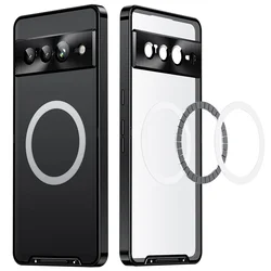 Metal Magnetic Magsafe Case For Google Pixel 7 Pro Aluminium Alloy Camera Lens Glass Film Cover For Pixel 7 pixel7 Pro Case Etui