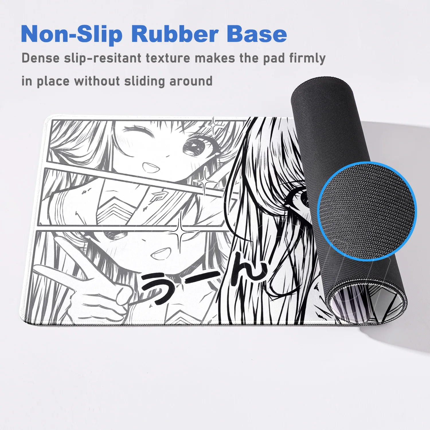 Roze Witte Lijntekening Schoonheid Meisje Muismat Rubber Antislip Gaming Kantoor Tafel Bureau Mat Computer 900x400mm Toetsenbord Muismat