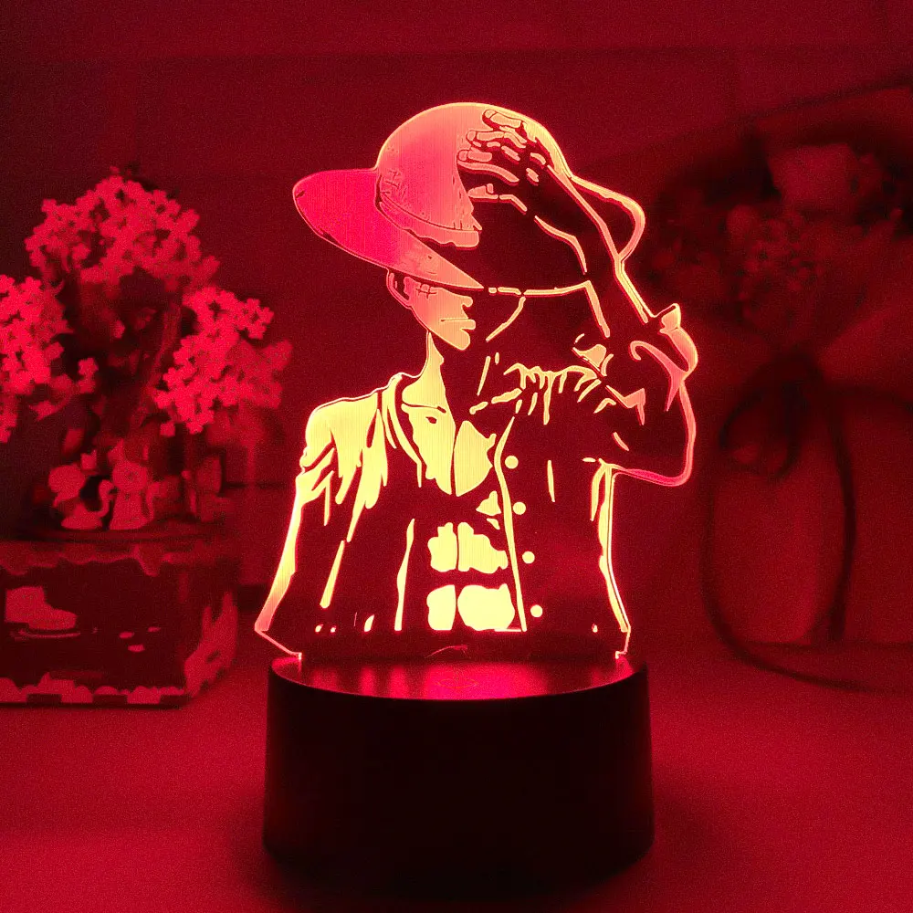 7 Colors Black Base 3D Night Lights Zoro Luffy Ace Anime Lava Lamp Toys Nightlights Kids Bedroom Table Lampe Home Manga Gifts