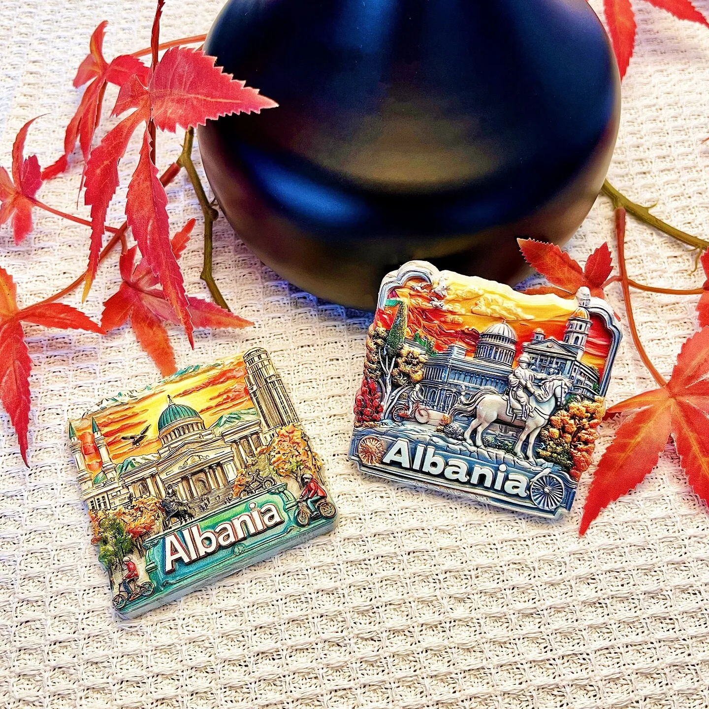 Balkan Peninsula 3D Fridge Magnets Albania Europe Souvenir UV Printing Resin Refrigerator Magnets Sticker Gift Home Decoration